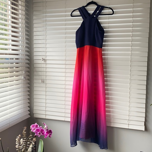 Cynthia Steffe Sara Ombré Halter Maxi Dress Size 2 - Picture 3 of 16